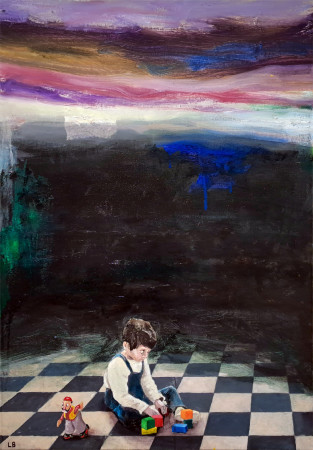 FÄRGERNA  olja på duk 100 x 70 cm